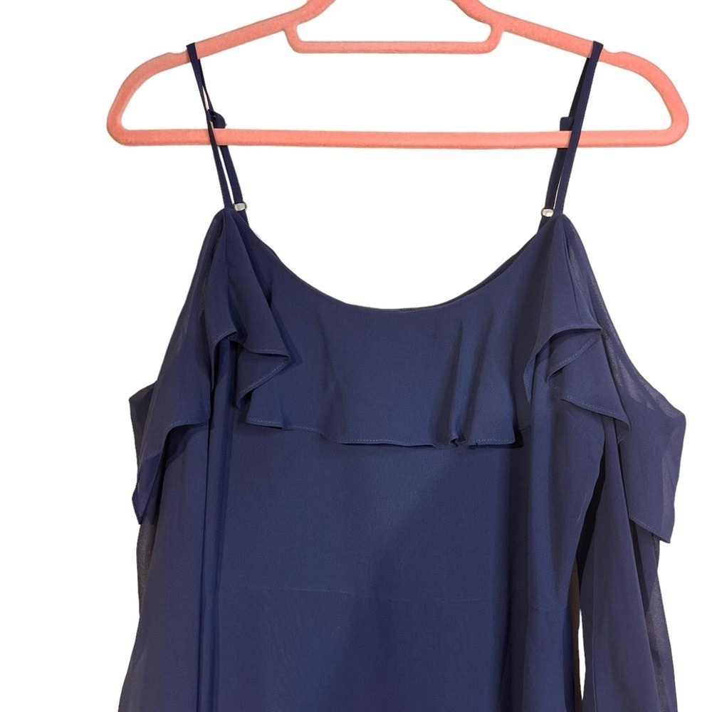 NWT Cupcakes and Cashmere Sundra Cold Shoulder Dress Women's Size 4 Blue Mini - Picture 6 of 11